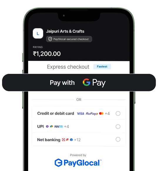Google Pay checkout on PayGlocal