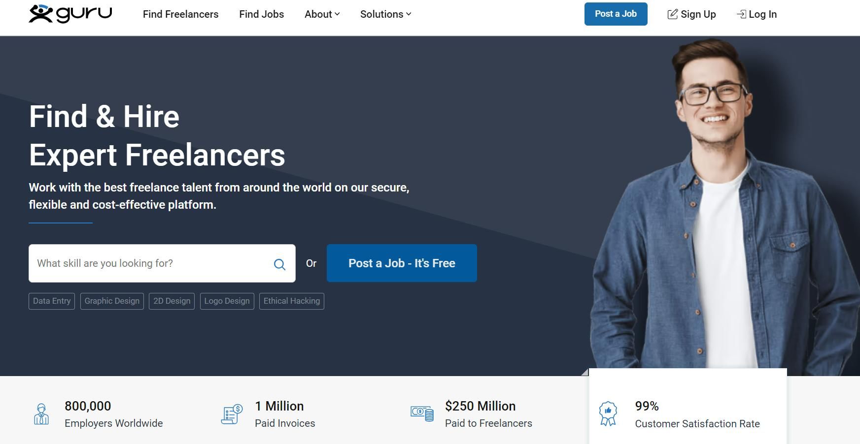 Guru, an alternative freelancer platform suggested by PayGlocal