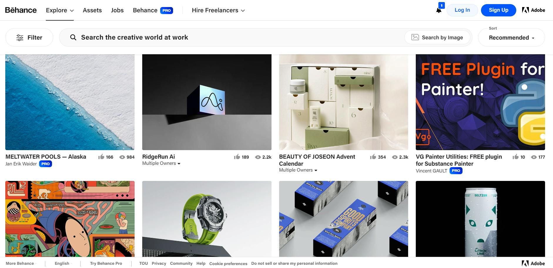 Behance, a platform to find freelancing opprtunites suggested by PayGlocal 
