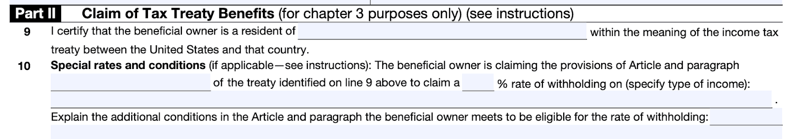 Claim of Tax Treaty Benefits